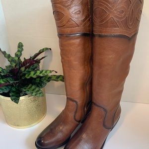 NURTURE “Jazelle” • Dark Brown Tall Leather Boots